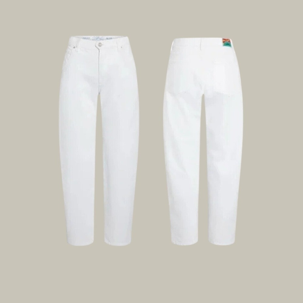 Free People X Daily Blue 'Mantra"White Denim Wide Barrel Size:30 Ret$330 NWT